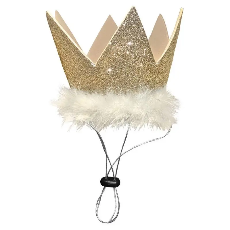 Huxley & Kent Party Crown Dog and Cat Hat - Gold Small