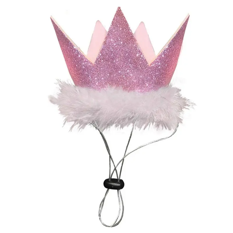 Huxley & Kent Party Crown Dog and Cat Hat - Pink Small