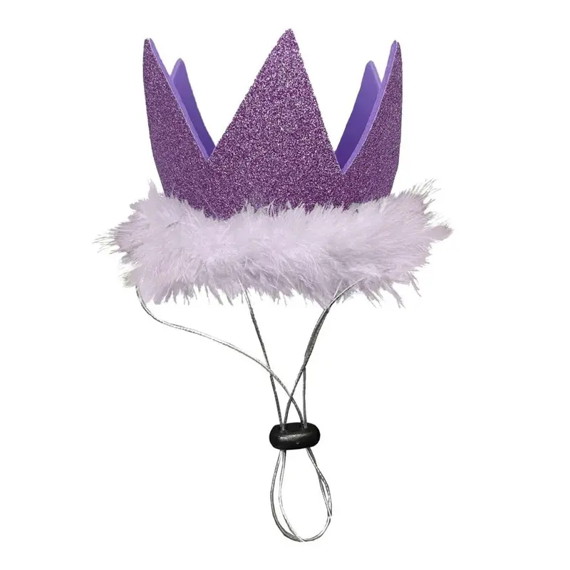 Huxley & Kent Party Crown Dog and Cat Hat - Purple Small