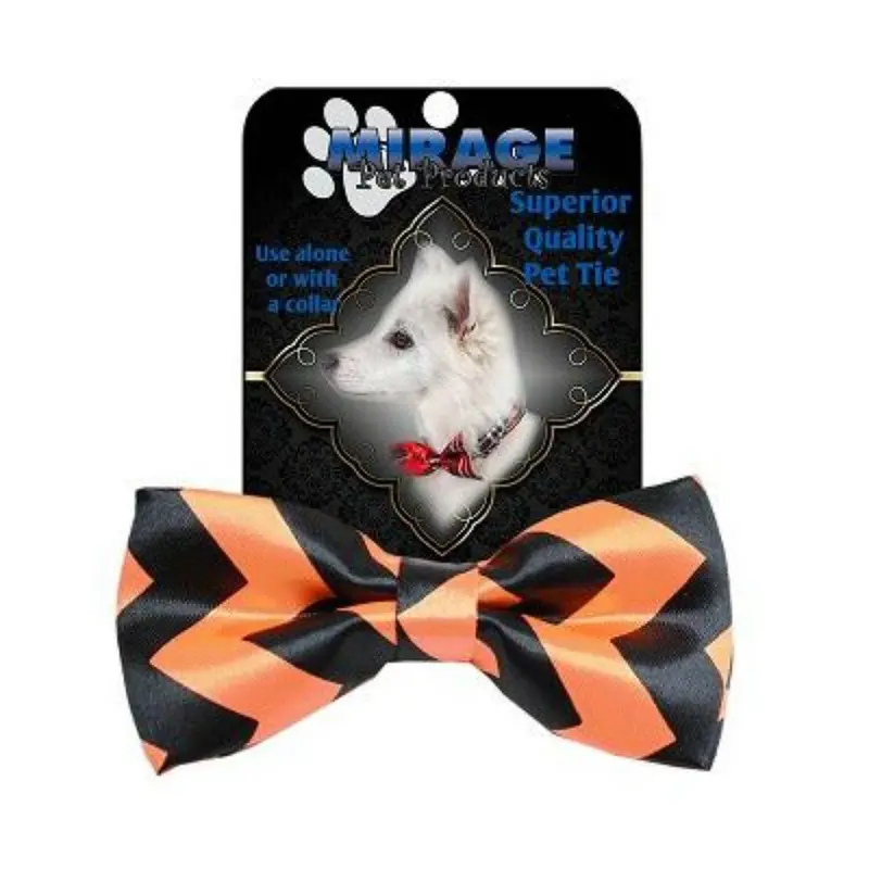 Halloween Chevron Dog Bow Tie
