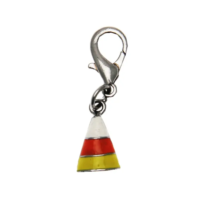 Halloween Dog Collar Charm - Candy Corn Lobster Claw