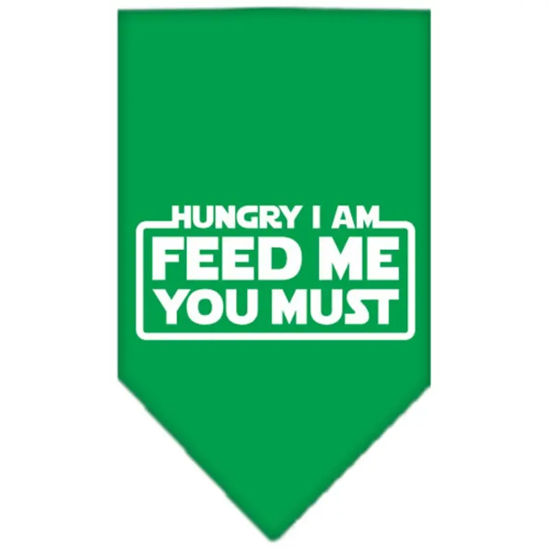 Hungry I am Dog Bandana - Green Small