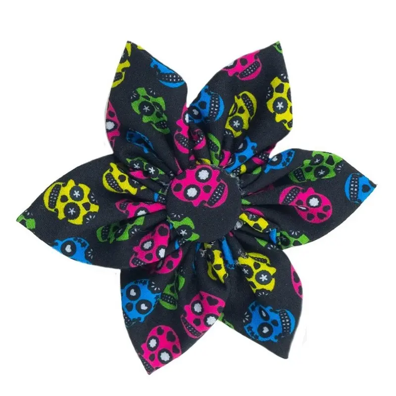 Huxley & Kent Halloween Pinwheel Dog and Cat Collar Attachment - Sugar Skulls Small - 2.5"