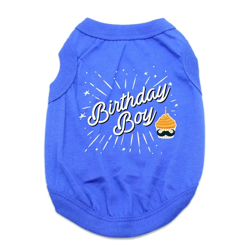 Birthday Boy Dog Shirt - Blue X-Small