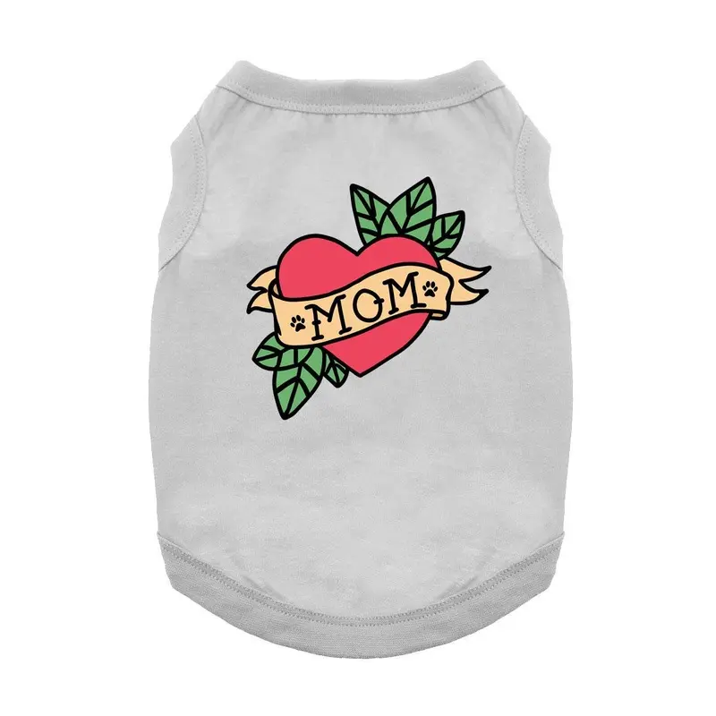 Mom Tattoo Dog Shirt - Gray X-Small