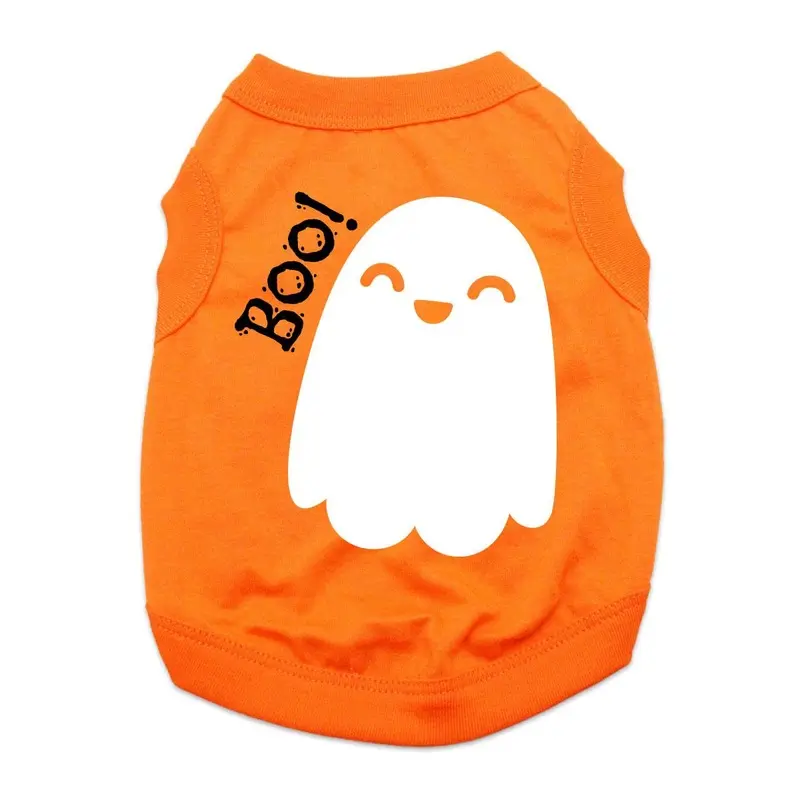 Friendly Boo Ghost Dog Shirt - Orange X-Small