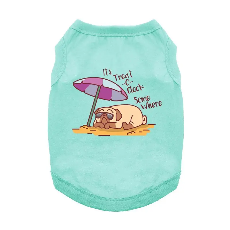 It's Treat-o-Clock Somewhere Dog Shirt - Aqua X-Small