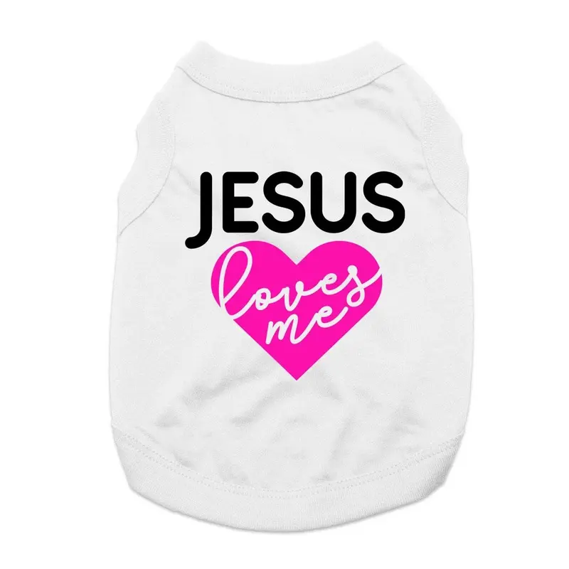 Jesus Loves Me Dog Shirt - White X-Small - Out of Stock!