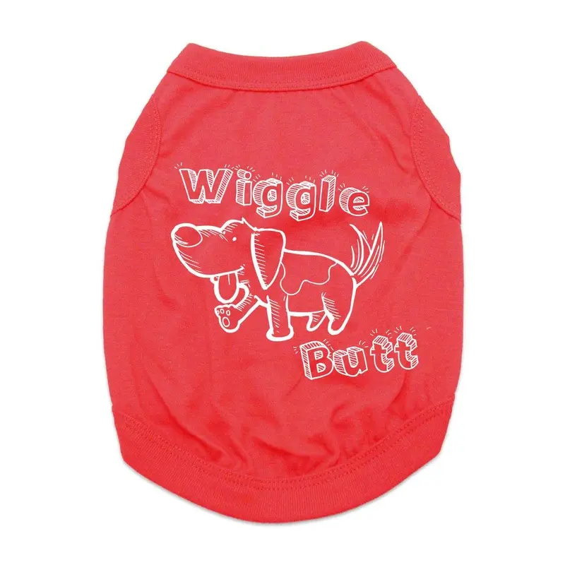 Wiggle Butt Dog Shirt - Red X-Small