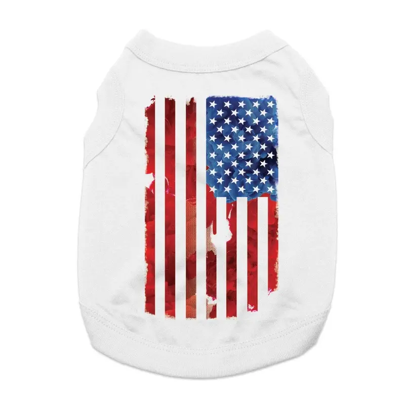 American Flag Dog Shirt - White X-Small