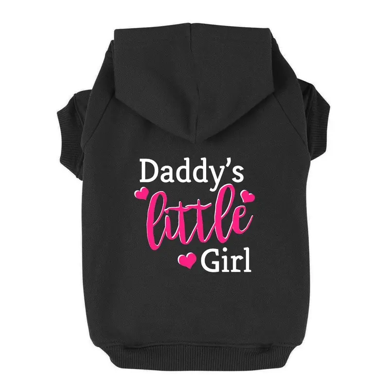 Daddy's Little Girl Dog Hoodie - Black X-Small