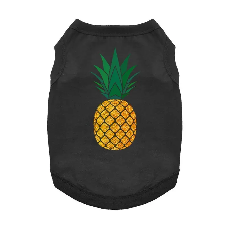 Glitter Pineapple Dog Shirt - Black X-Small