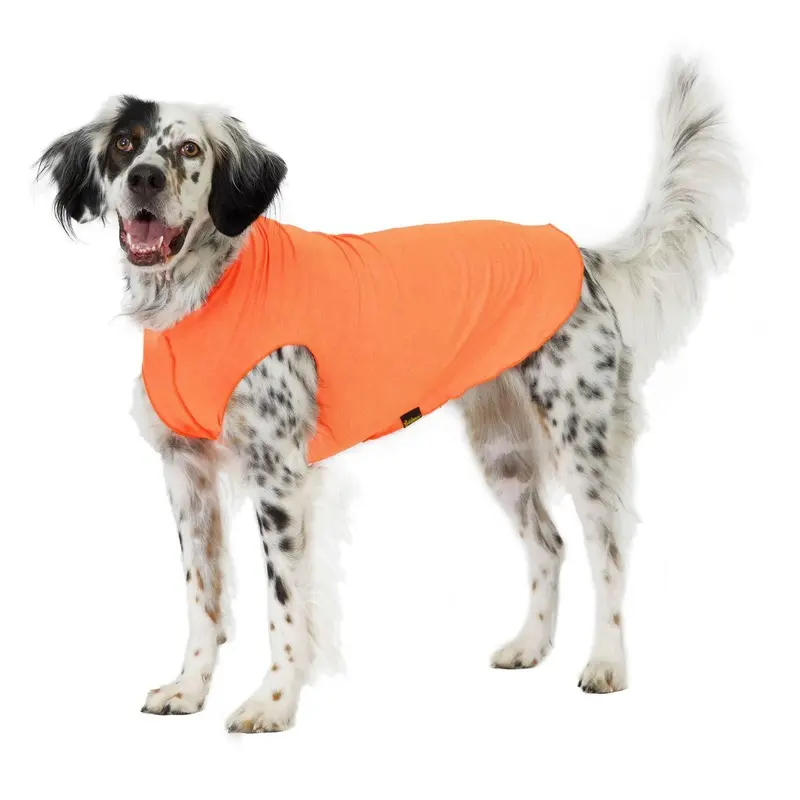 Gold Paw Sun Shield Dog Shirt - Neon Orange Size 2