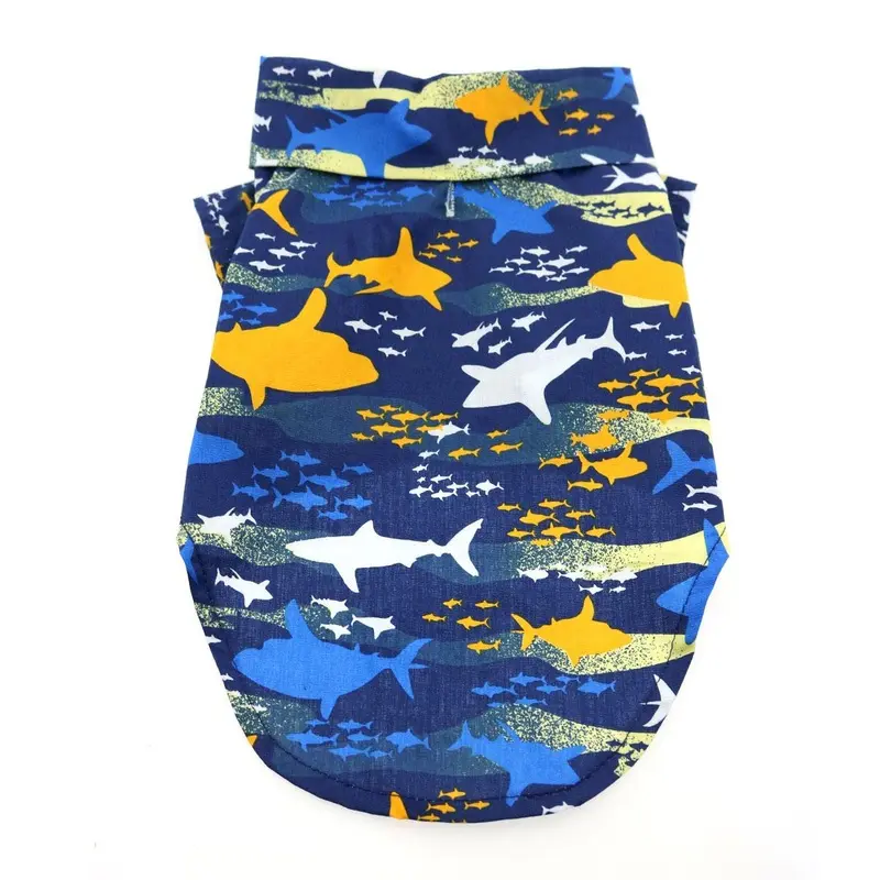 Hawaiian Camp Shirt by Doggie Design - Island Sharks XX-Small