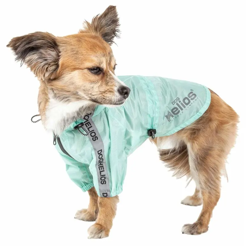 Pet Life Helios Torrential Shield Windbreaker Dog Raincoat - Aqua Blue X-Small