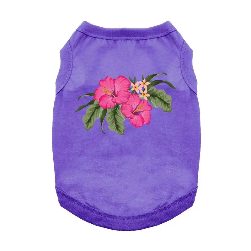 Hawaiian Hibiscus Dog Shirt - Purple X-Small
