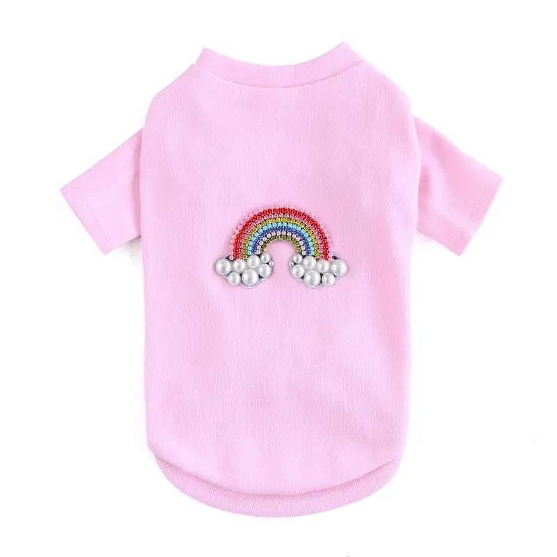 Hello Doggie Rainbow Dog T-Shirt - Pink XX-Small