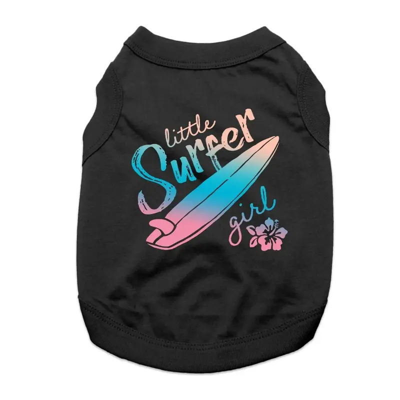 Little Surfer Girl Dog Shirt - Black X-Small