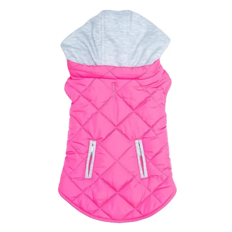 Doggie Design Weekender Quilted Hoodie Dog Jacket - Pink X-Small - Out of Stock!