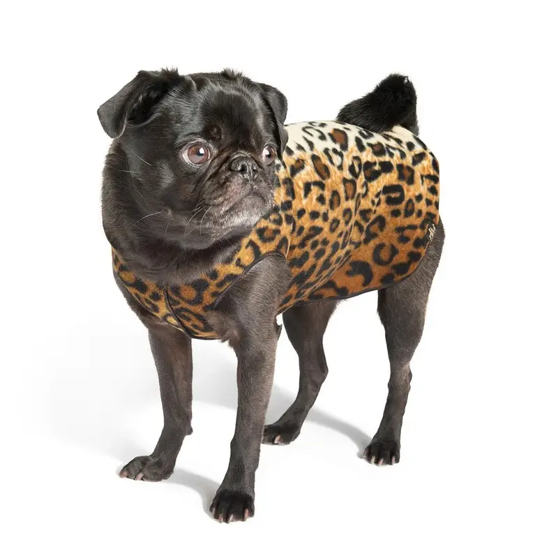 Gold Paw Fleece Dog Jacket - Leopard Size 6