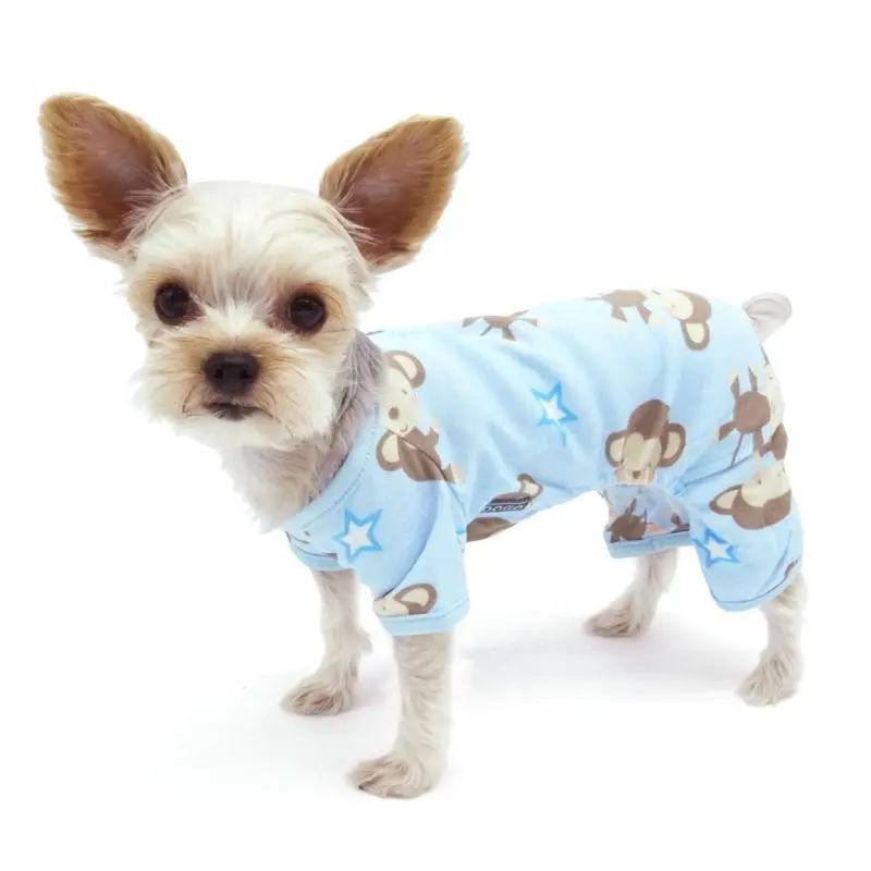 Monkey Dog Pajamas by Dogo - Blue Large