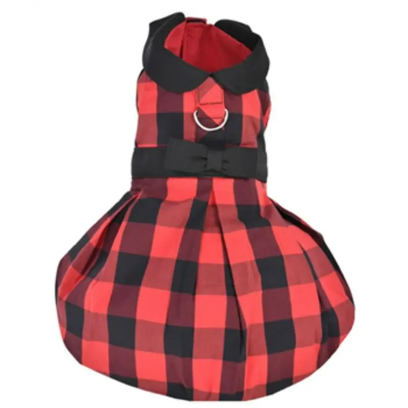 Parisian Pet Buffalo Checkered Taffeta Dog Dress - Red Small - Out of Stock!