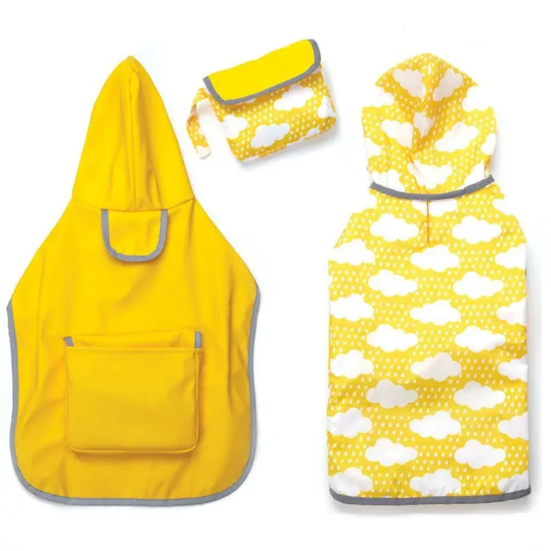Zack & Zoey Reversible Pocket Dog Raincoat Jacket - Yellow X-Small