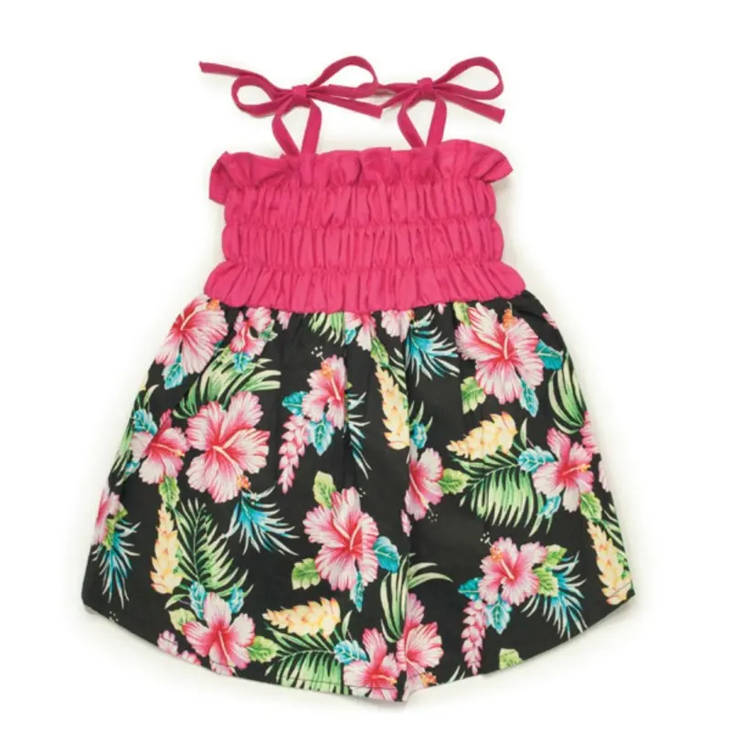 Casual Canine Hawaiian Breeze Dog Dress - Black and Pink Small/Medium