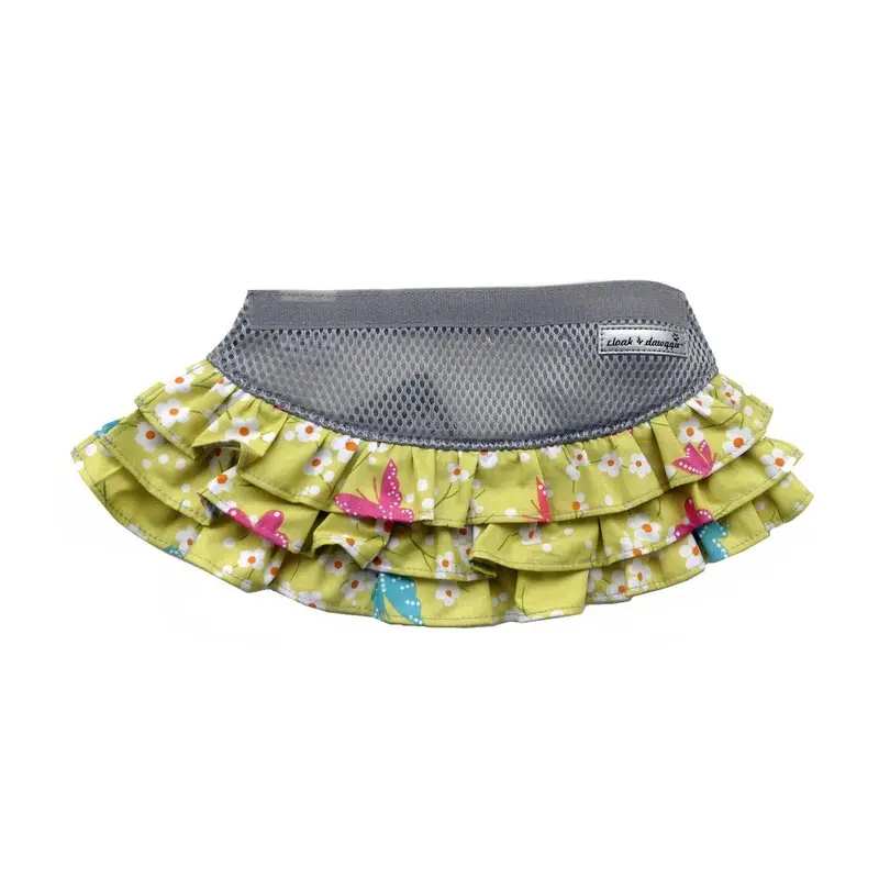 Cloak & Dawggie Floral Ruffle Dog Skirt Accessory - Bufferfly Small