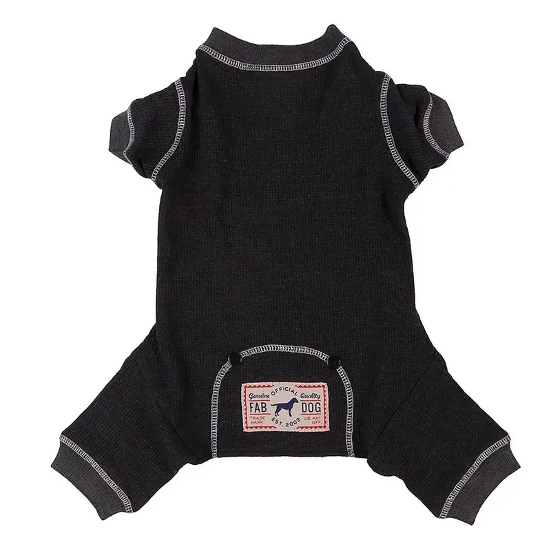 fabdog Thermal Dog Pajamas - Charcoal Size 8 - Out of Stock!