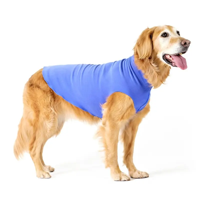 Gold Paw Fleece Dog Jacket - Cornflower Blue Size 2