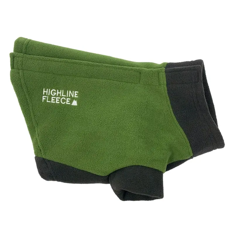 Highline Fleece Dog Coat by Doggie Design - Two Tone Green Size 8