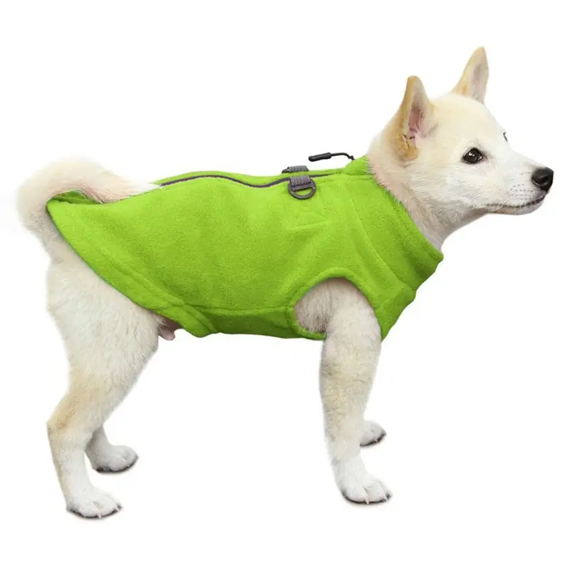 Gooby Zip Up Fleece Dog Vest - Lime X-Small