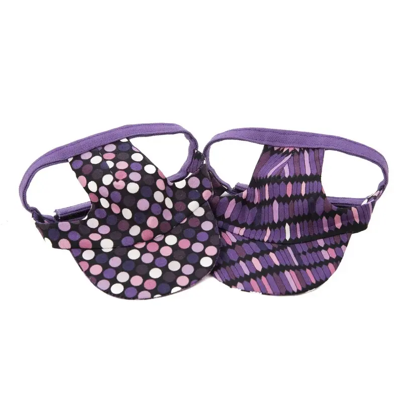 Joyful Bling Reversible Dog Visor - Purple Dots XX-Small