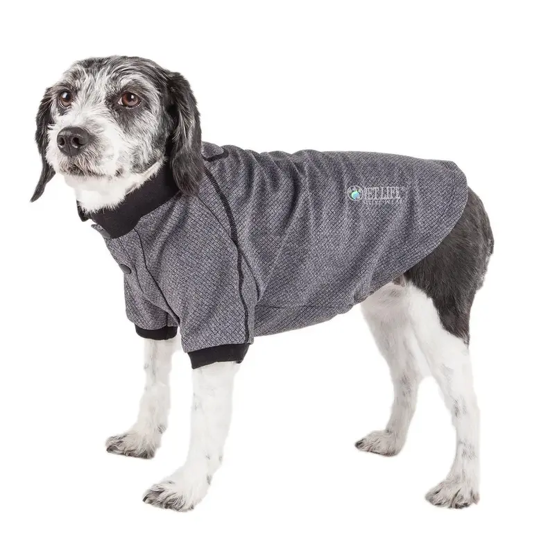 Pet Life ACTIVE Fur-Flexed Performance Dog Polo - Gray X-Small