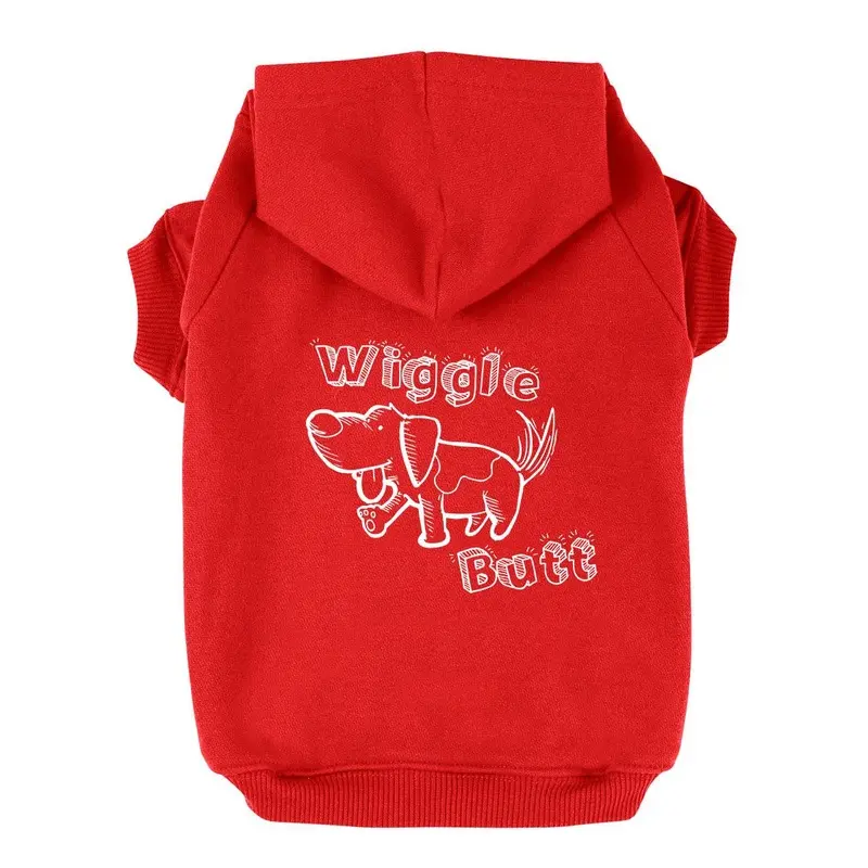 Wiggle Butt Dog Hoodie - Red X-Small