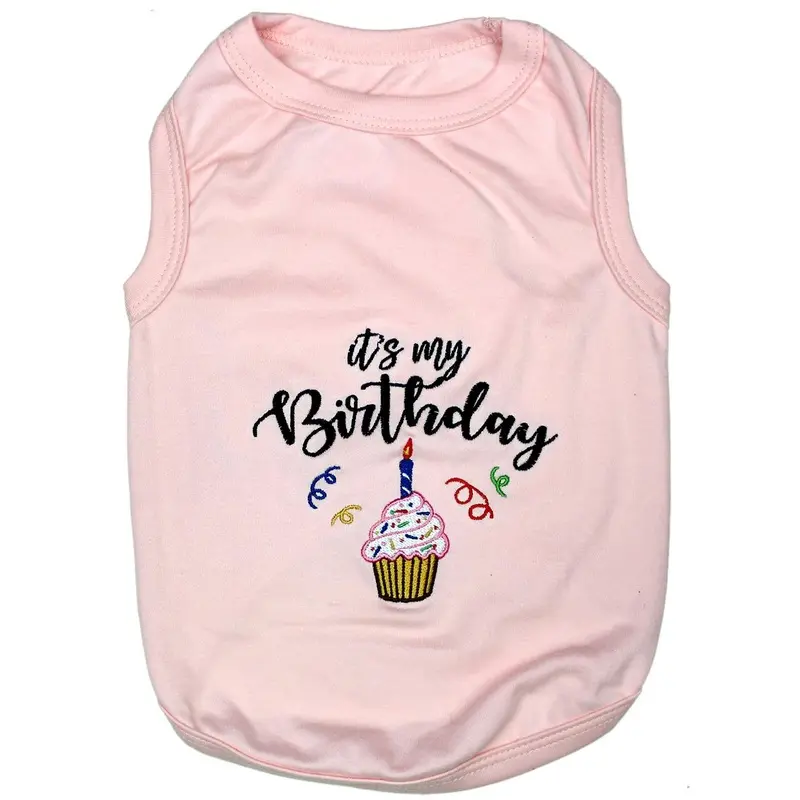 Birthday Girl Dog Tank by Parisian Pet - Pink XX-Small
