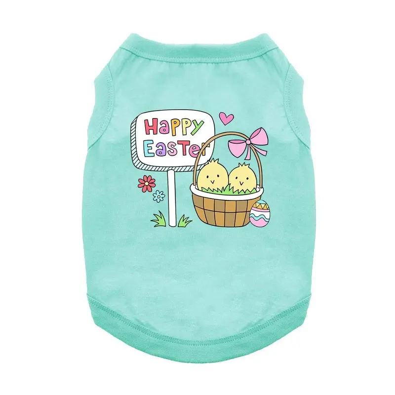 Easter Basket Chicks Dog Shirt - Aqua X-Small