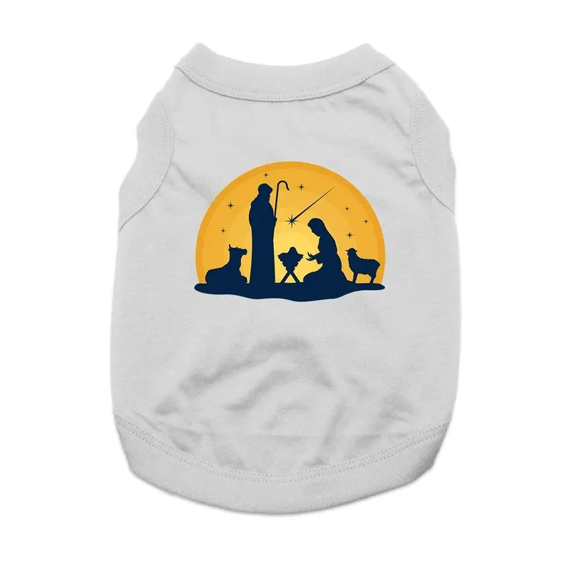 Nativity Scene Dog Shirt - Gray X-Small