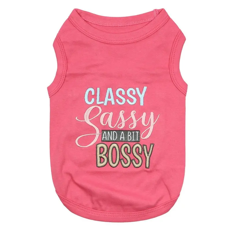 Parisian Pet Classy, Sassy and a Bit Bossy Dog Tank - Pink XX-Small