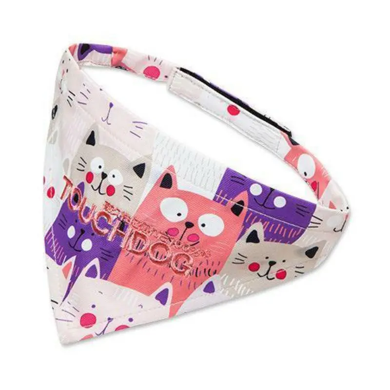 Pet Life Touchdog Head-Popper Dog Bandana - Pink/Purple Small