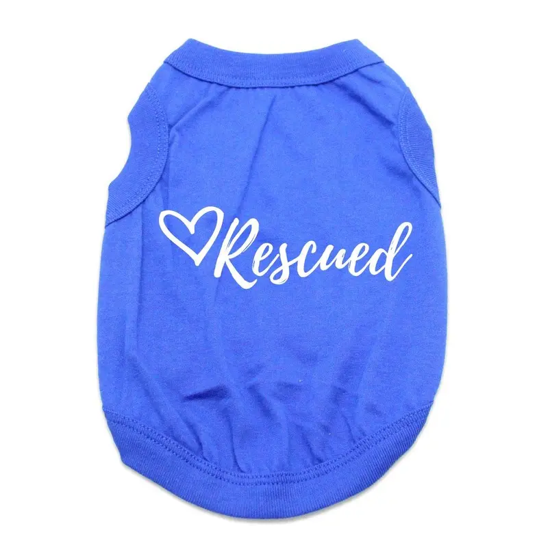 Rescued Dog Shirt - Blue X-Small