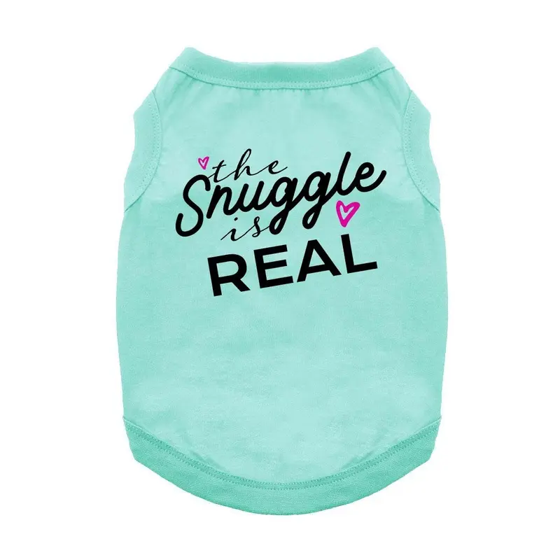 The Snuggle is Real Dog and Cat Shirt - Aqua X-Small