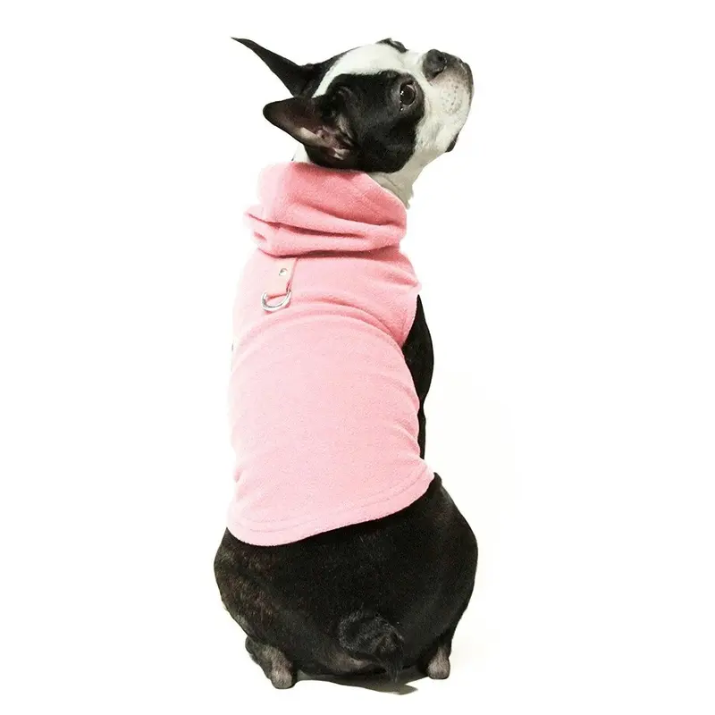 Fleece Vest Hoodie Dog Harness by Gooby - Pink X-Small