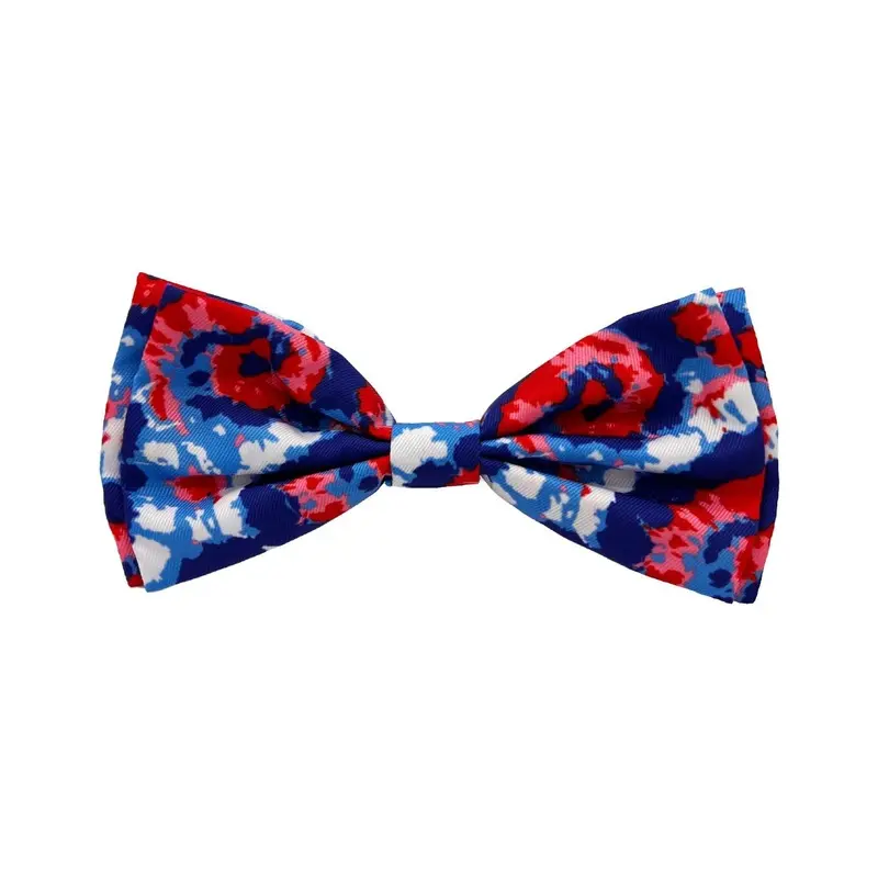 Huxley & Kent Patriotic Dog and Cat Bow Tie Collar Attachment - American Tie Dye Small - 4"
