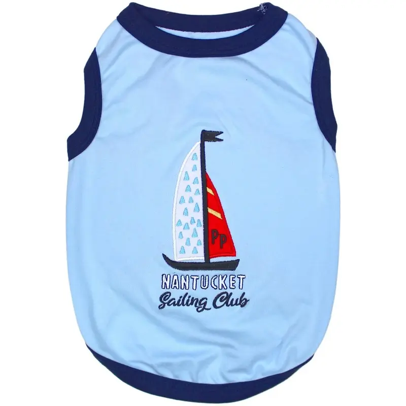 Sailing Club Dog Tank by Parisian Pet - Blue XX-Small