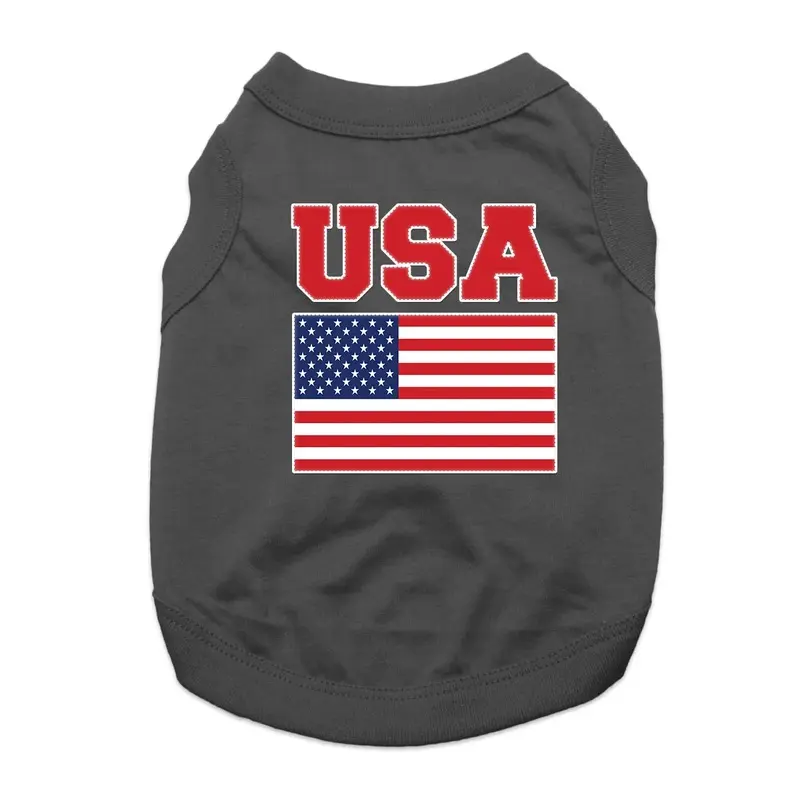 USA Flag Dog Shirt - Black X-Small