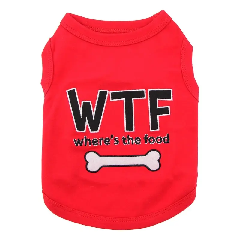 Where's the Food Dog Tank by Parisian Pet - Red XX-Small