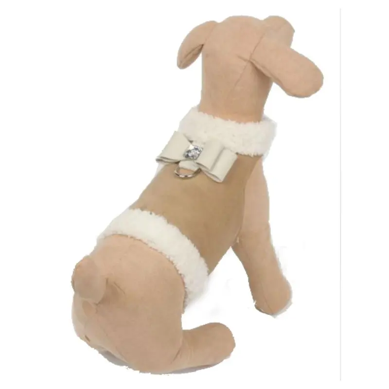 Susan Lanci Bowzer Dog Coat - Camel with Big Doe Bow XX-Small - Free Shipping!