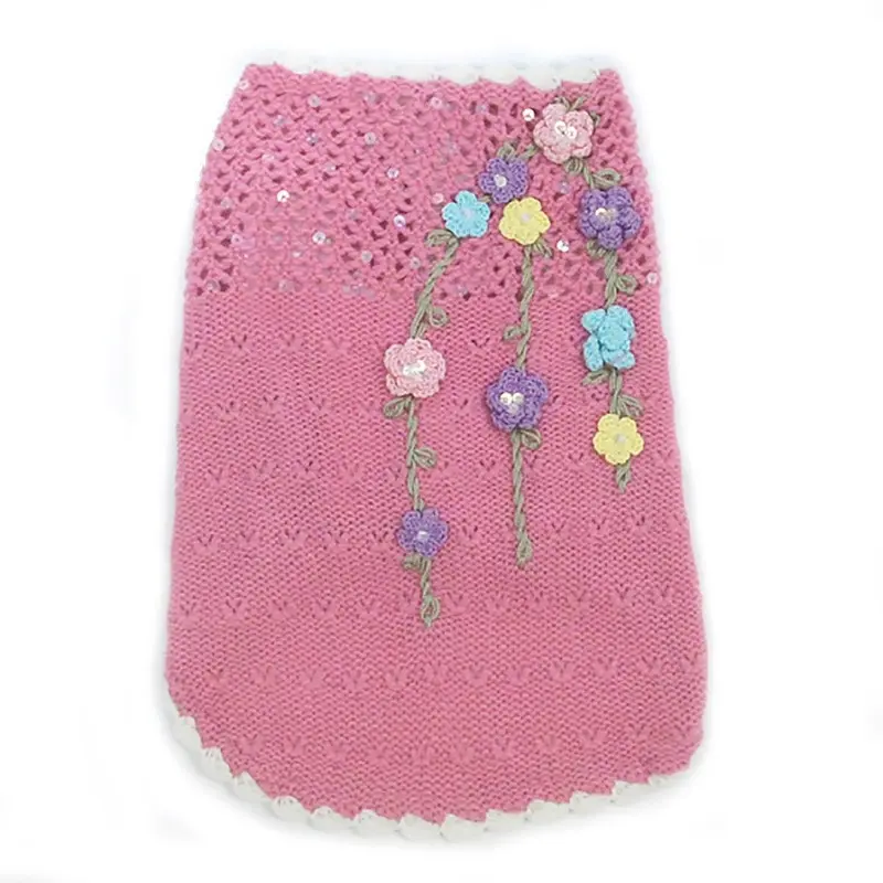 Oscar Newman Floral Di-vine Dog Sweater - Pink  Large - Out of Stock!